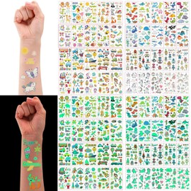 40 Hojas Tatuajes Falsos Temporales Niños y Niñas, Tatuajes Niños Luminosos Unicornio Dinosaurio Astronautas, Regalo de Infantiles Detalles Cumpleaños Niños Colegio Relleno Piñata Fiesta Cumpleaños