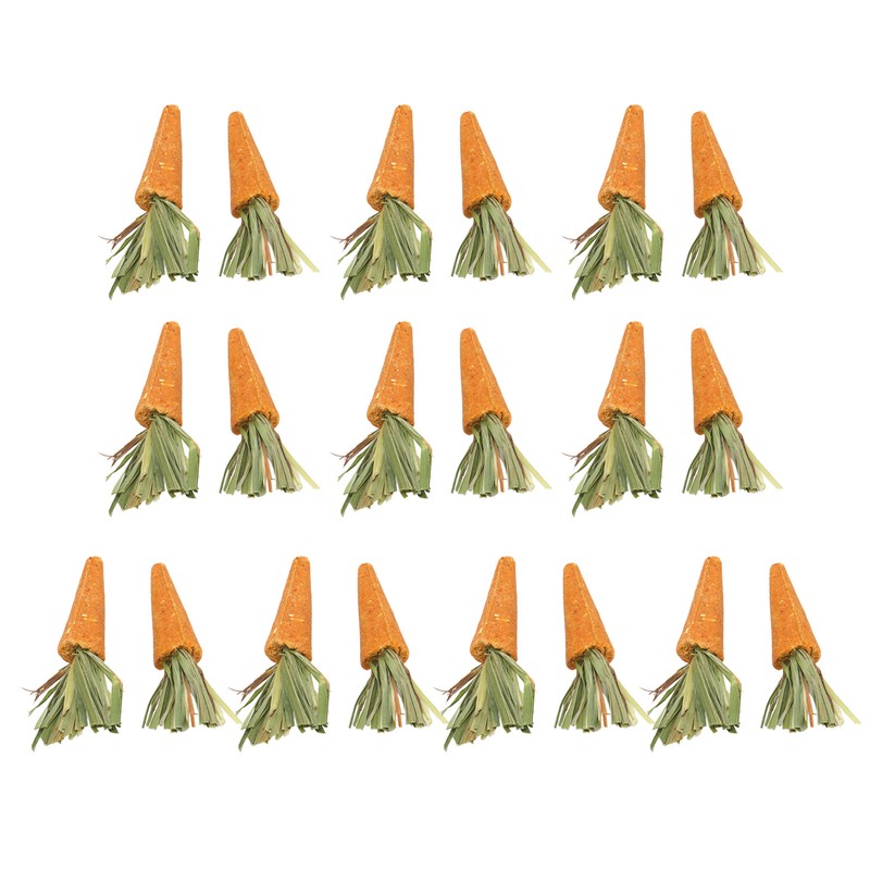 20pcs Carrot Shaped Hamster Toy Teeth Grinding Decorative Crude Fiber
