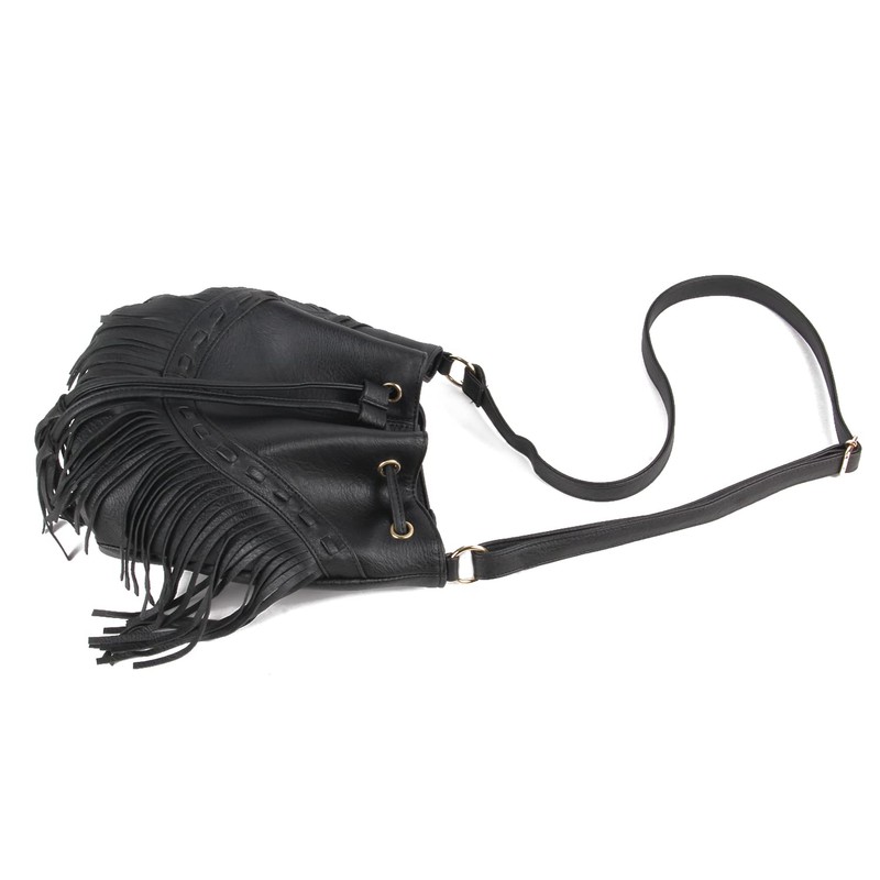 Jywmsc Women's Fringe Tassel Shoulder Bag Leisure Boho Bucket Shoulder