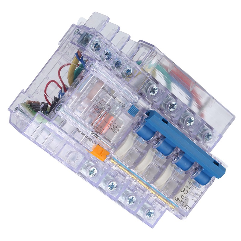 DZ47LE-63 2P C63 Small Circuit Breaker Transparent Household Earth Leakage