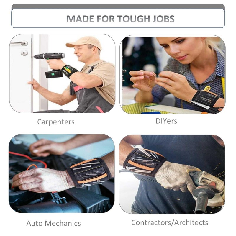 Fluox Fuya Magnetic Wristband for Tools with 15 Strong Magnets,