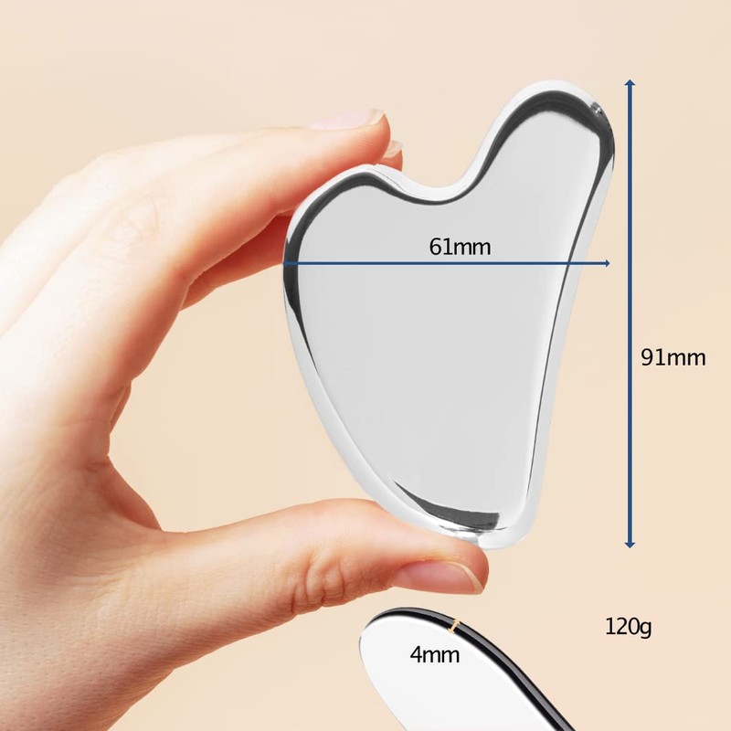 Nanshy Stainless Steel Gua Sha Massage Tool (Silver, Metal) in