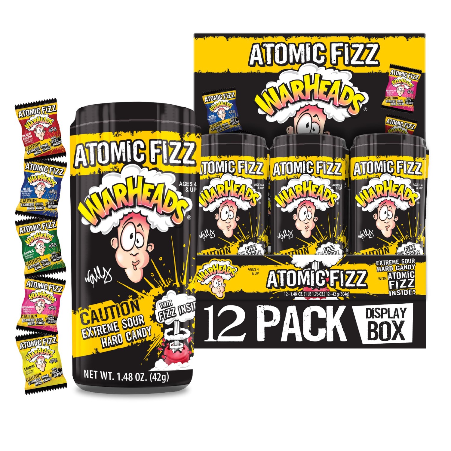 WARHEADS Atomic Fizz - Extreme Sour Fizzing Hard Candy - Sour Apple ...