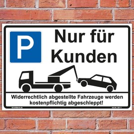 Sign "Parking Only for customers 300 x 200 MM with Sturdy Aluminium Composite Panel 3 MM thick