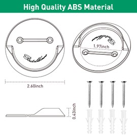 Shower Curtain Rod Holder for Wall,No-Drill Self-Adhesive Tension Rod Holder,Max Diameter 2.6 Inches,Fits Shower Rod Under 1.97 Inches In Diameter,Holds up to 80 Pounds,Clear-ABS,4 Pack.