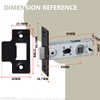 Bwintech 3 Pcs 65mm Steel Black Tubular Latch, Premium Mortice