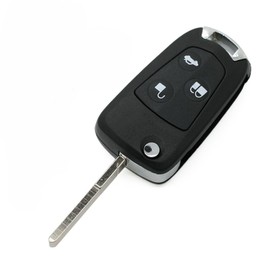 BROVACS Modified Upgraded Flip Key Shell Compatible with FORD 3 Button Keyless Entry Remote Key Case Fob White SS725B