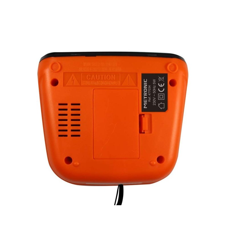 Metronic Radio/Alarm Clock Grey Orange