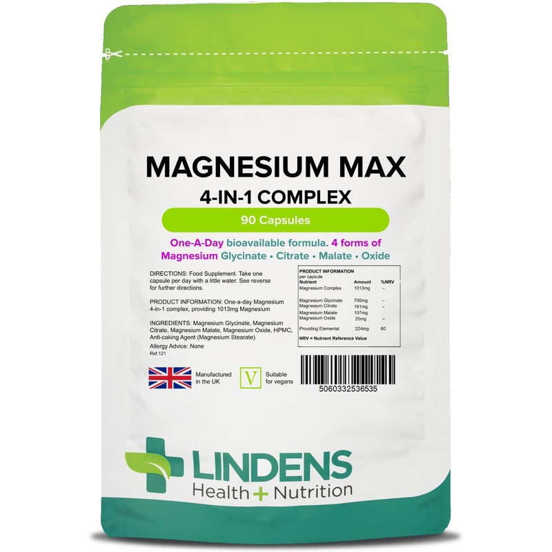 Lindens - Magnesium Max 4-in-1 Complex, 90 Caps - 1