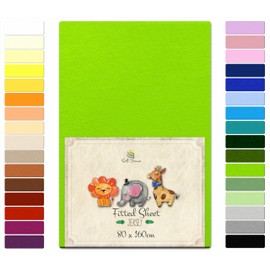 Fitted Sheet 100% Cotton Jersey - 80/200 - 80 x 200 cm, lime, 80 x 160 cm