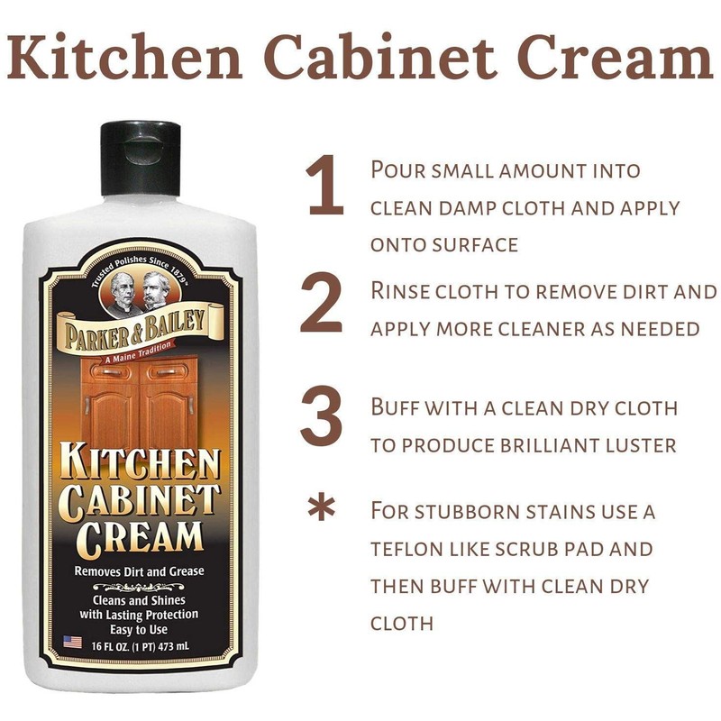 Parker and Bailey Kitchen Cabinet Cream-Wood Cleaner-Grease Remover 16 oz