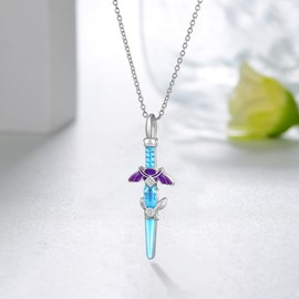 Master Sword Necklace Sterling Silver Legend of Zelda Necklace Hyrule Warriors Jewelry Gifts for Unisex