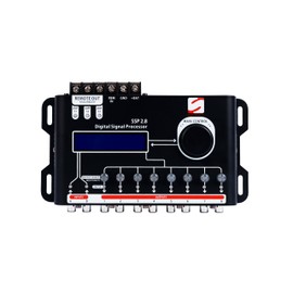 DSP 2.8 Digital Signal Processor & Equalizer – 15-Band Graphic EQ, 2 Input/8 Output DSP, 12 Presets, Built-in Crossover for Car Audio Enhancement
