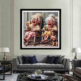 DYAIANGMU Stamping Cross Stitch Kit,Granny Stitch Kit for Adult Beginners, Full Line DIY Cross Stitch Stitching Kit for Home Decor Cross Stitch Patterns 13.7x13.7 inches