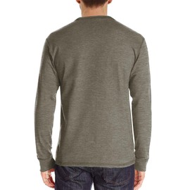 PrettyGuide Mens Long Sleeve Henley Button Shirts Lightweight Fall Cotton Thermal Henley T Shirts with Pocket Khaki L