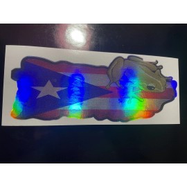 Egl Holographic DISTRESSED PUERTO RICO FLAG DECAL STICKER MAP Truck SUV Jdm coqui
