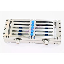 CYNAMED DETACHABLE STERILIZATION CASSETTE WITH DOUBLE BUTTONS 5 SLOT GERMAN GRADE - Blue