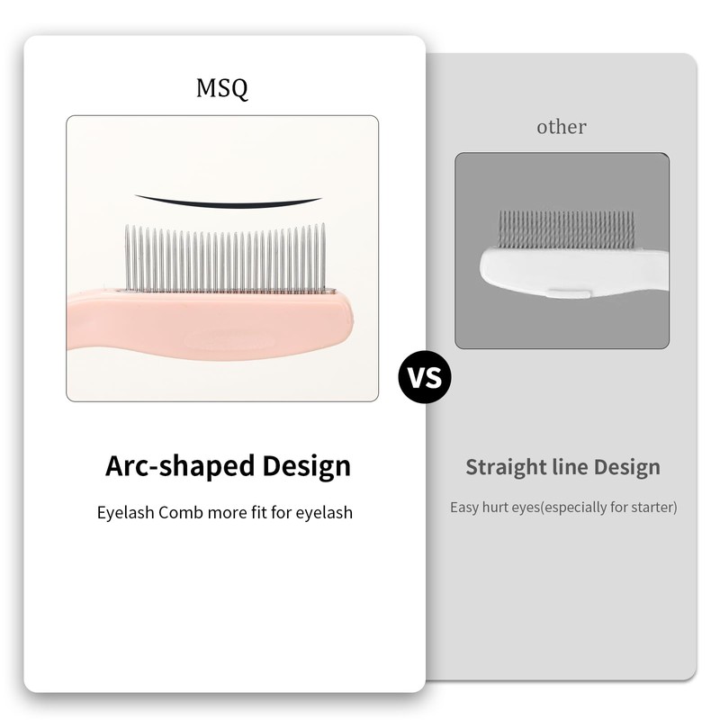 MSQ Folding Eyelash Comb Eyelash Separator Arc Designed Cosmetic Brushes