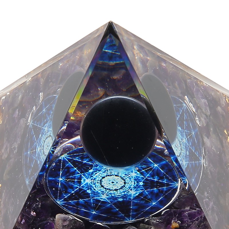 Crystal Pyramid Exquisite Beautiful Pyramid Power Stone Ornament for Desks