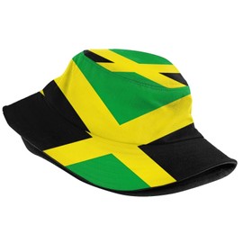Jamaica Flag Bucket Hat Outdoor Jamaican Sun Hat Packable Fisherman Cap for Men Women Teens