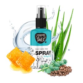 Wagging Tails 6-in-1 Paw Spray 3.38 fl oz for Dogs and Cats | Made with Bees Wax,Aloe Vera,Castor Oil, Glycerine |for Dirty, Dry, chapped and Muddy Paws