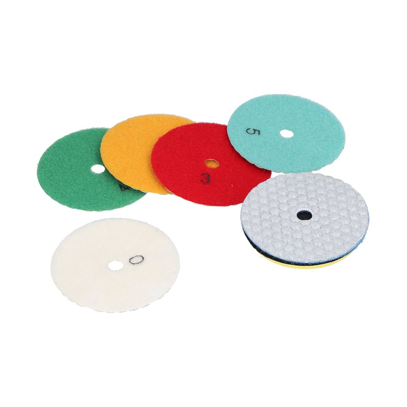 6Pcs Dry Diamond Polishing Pads 1Pc Backer Polish Kit for