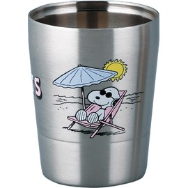 Peanuts SN1800-865 Snoopy Pair Double Tumbler Set (9.2 fl oz (260 ml) (Beach/Moon), Gift, Made in Japan (Main Body/China, Japanese Painting Processing), Yamaka Shoten