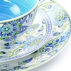 Elama Blue Crush 16 Piece Round Porcelain Dinnerware Set