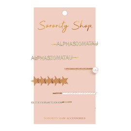 Alpha Sigma Tau - Sorority Hair Clips - 6/pack