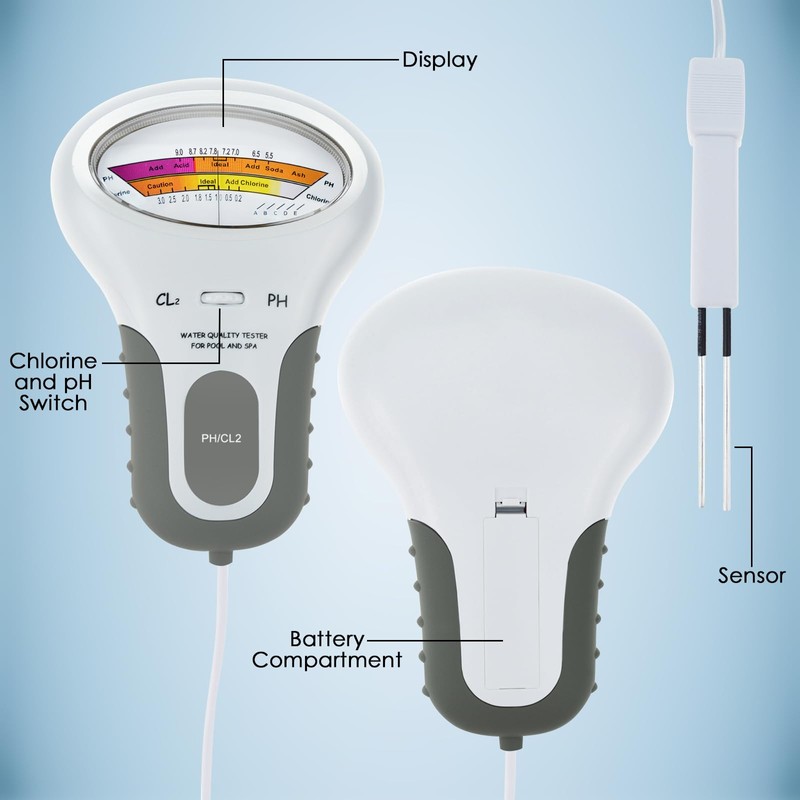 Portable Water Quality Analysis Chlorine & PH Meter Swimming Pool