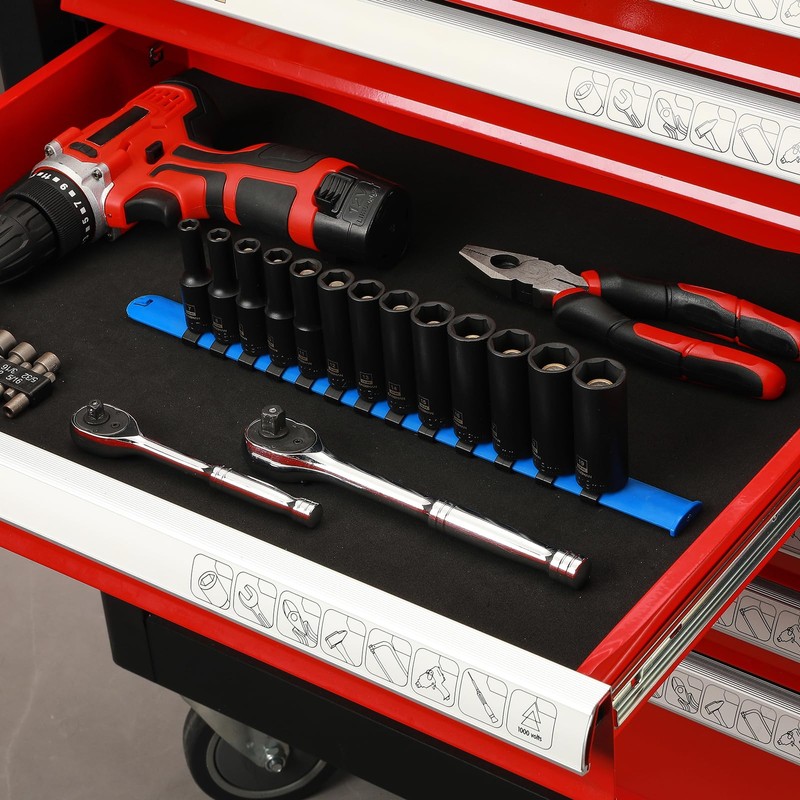 CASOMAN 13PCS 3/8"Drive Magnetic Impact Socket Set, Deep, 6-Point, Metric,