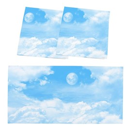 2PCS Fluorescent Light Covers for Classroom Ceiling Lights Magnetic Light Covers,Fluorescent Light Filters for School Home Office Drop Ceiling Lamp Decor Light Filters 4x2Feet(White Cloud Moon)