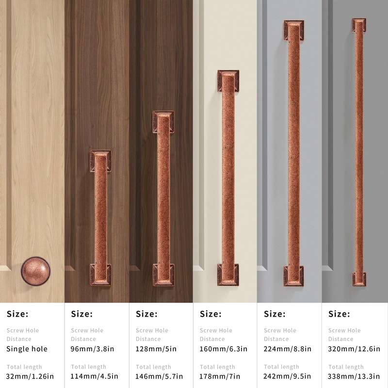 Khtumeware 10 Pack 6-1/4 Inch Hole Center Antique Copper Cabinet