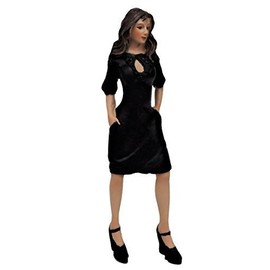 Melody Jane Dolls House People Modern Woman in Little Black Dress Resin Figure