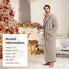 FashGudim 400g Mens Plush Robe with Hood Full Length Winter