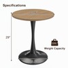 24 inch Small Tulip Table for 2 Person, Walnut Round