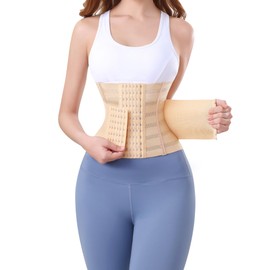 PQWEUU Abdominal Belt Adjustable Waist Trainer for Fitness Training Postpartum Belly Wrap and Recovery Belt Abdominal Belt Postpartum Sweat Belt for Men and Women, beige, xl