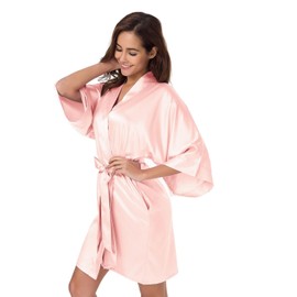 SIORO Bride Bridesmaid Robes with Glittering for Wedding Bridal Party Womens Short Silky Satin Robe S-XXL