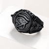 Ancient Egyptian Jewelry Ion Plating Black Round Signet Ring Stainless