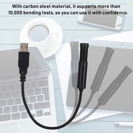 Microphone, Gooseneck Wired Double Condenser Microphone, Recording Capacitor, USB Interface Microphone for Vocals, Voice Chat, Webcast, Online Teaching, Web Conferencing