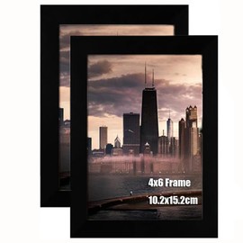2Pack 6x4 Photo Frames, Picture Frame, Wood Frames with Acrylic Glass, Display, Landscape or Portrait Orientation, for Tabletop and Wall Mounting Photo Frame