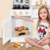 JOYLDIAS Wooden Kitchen Pretend Playset Kids Cooking Toys Toddler Gift