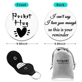 Heigebi Valentines Day Gifts for Him Boyfriend Husband from Girlfriend Wife Pocket Hug Token Anniversary Christmas Birthday Present for Women Men Romantic Couples Gift Double Sided Message Engraved