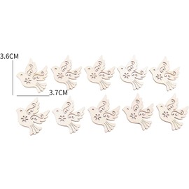 10PCS Peace Dove Figurine, Brown Wooden Peace Dove Ornaments Crafts Home Christmas Tree Hanging Decorations, Home Decor Accents, Home Decor