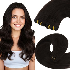 YoungSee Real Hair Wefts for Sewing Brown Hair Extensions Real Hair Wefts Brown Remy Hair Sew-in Weft Hair Extensions Real Hair for Women Long Hair 60 cm 100 g #2