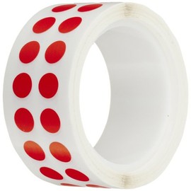 Diversified Biotech Tough-Spots T-SPOTS-R Polyvinyl Label, 3/8" Diameter, Red (Roll of 1000)