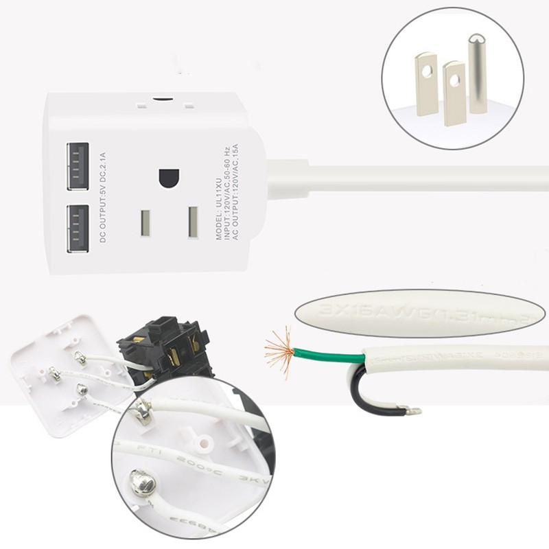 Multi Plug Outlet Extender Electrical Wall Outlet Splitter with 4
