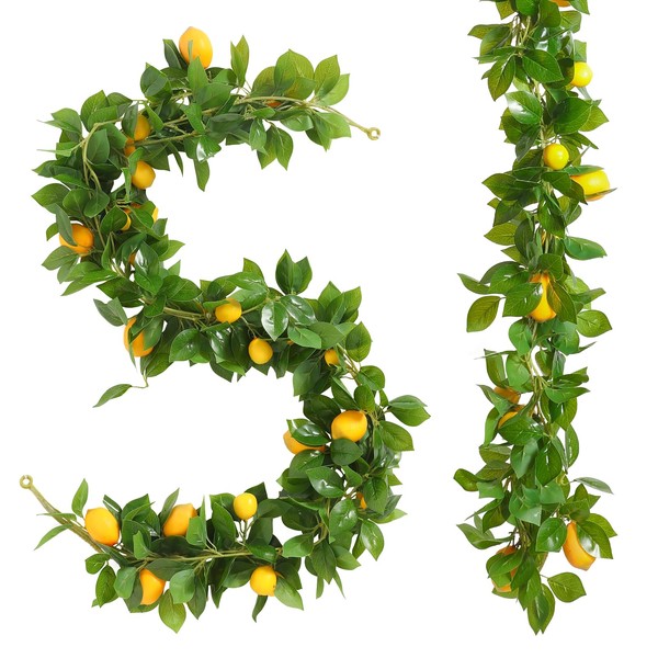 Apeair Artificial Lemon Vine Garland, 3 Strands 5.9FT Bendable Faux