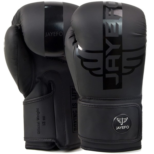 R-6 Boxing Gloves for Men & Women Sparring Heavy Punching Bag MMA Muay Thai Kickboxing Mitts (Black, 8 OZ)