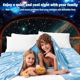 inhand Cooling Blanket Twin Size (60"x80") - Cooled Blankets for Hot Sleepers Lightweight Breathable Summer Blanket for Sleeping Night Sweats to Keep Cool in The Heat -Light Blue